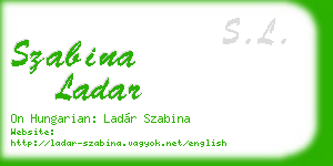 szabina ladar business card