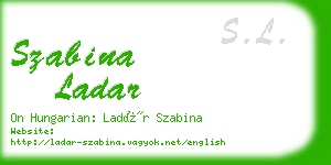 szabina ladar business card
